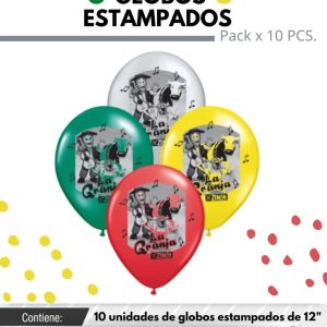 Globo De Latex Estampado De La Granja De Zenon x 10u - Imagen 1