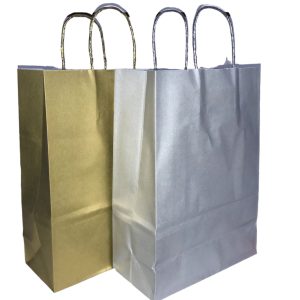 Bolsa De Regalo Con Manija Dorada/Plateada(22 x 30 cm) x 1 - Imagen 1