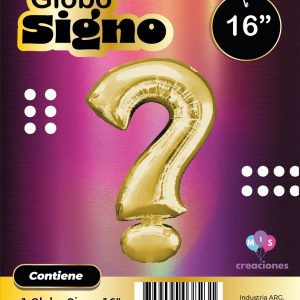 Globo Signo "?" Dorado x1 - Imagen 1