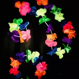Set Hawaiano Collar ,Vincha y Muñequera Luminoso x1 - Imagen 1