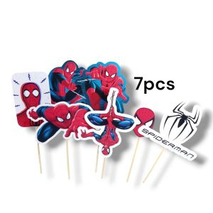 Topper Spiderman (Hombre Araña) x7pcs - Imagen 1