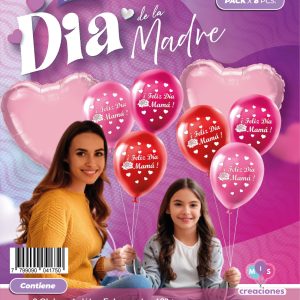 Set de Globos mylar + latex estampado Dia de la madre x 1 - Imagen 1