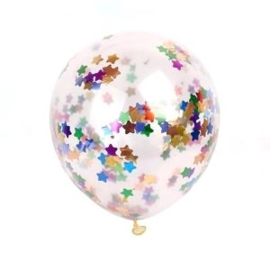 Globo cristal con confeti metalizado estrellas x 3 - Imagen 2