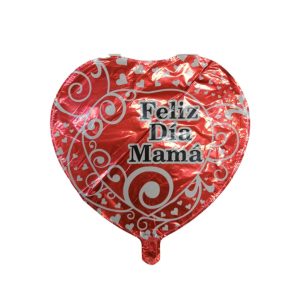 Globo Feliz dia Mamá corazón Rojo con Filigranas 18" x 1 - Imagen 1