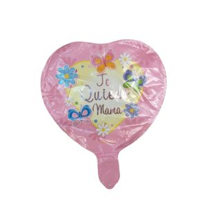 Globo "Te quiero Mama" corazon rosa con Mariposas 10" x1 - Imagen 1