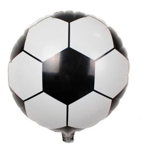Globo Pelota de Futbol Negro y Blanco Metalizado 10" x1 - Imagen 1