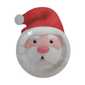 Plato de polipapel navideño - forma santa claus- x 6 - Imagen 1