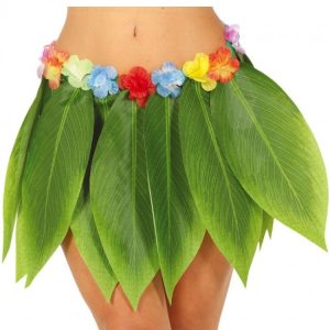 Pollera Hawaiana Hojas x1 - Imagen 1