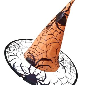 Sombrero de bruja con telaraña punta de color x1 - Imagen 5