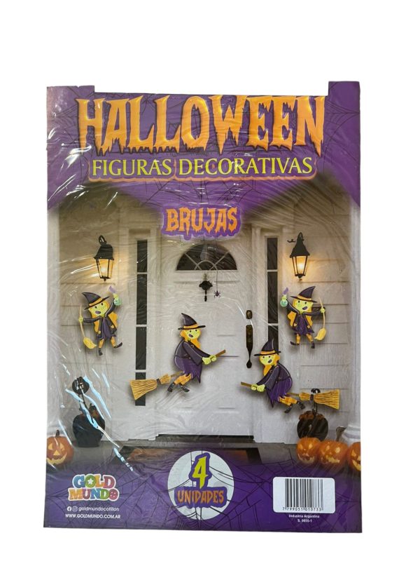 figura decorativa brujas voladoras halloween