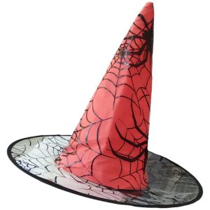 Sombrero de bruja con telaraña punta de color x1 - Imagen 3