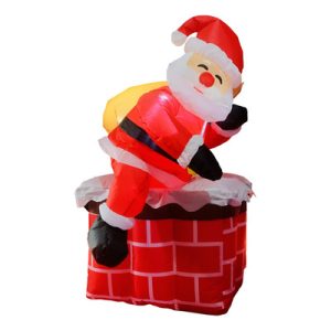 Papá noel de chimenea inflable (1,5mts) con enfuche x1