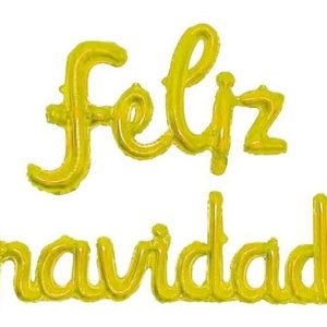 Globo "Feliz navidad" metalizado en cursiva x1 - Imagen 3