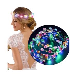 Vincha hippie led flores x1
