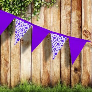 Banderin floreado violeta 3 metros x1