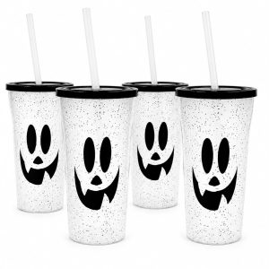 Vaso Plastico "Fantasma Glitter" 400ml X1