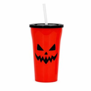 Vaso Plastico Calabaza con Tapa 400ml x1