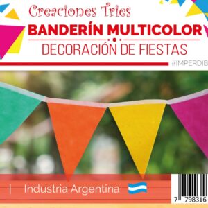 Banderin multicolor 3 metros x1 - Imagen 1