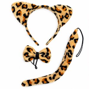 Set Leopardo Orejas, Moño y Cola X1