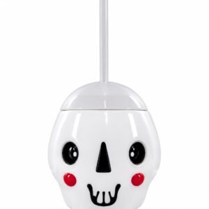 VASO CON TAPA Y SORBETE CALAVERA SONRIENTE X1