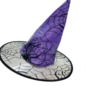 Sombrero de bruja con telaraña punta de color x1 - Imagen 6